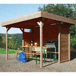 Pavillon De Jardin Regensburg 6m² En Bois Traité Autoclave Avec Panneaux Pré-montés - SOLID
