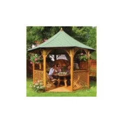 Jardin Abris Magasin 39 Pavillon Octogonal En Bois Massif Diamètre De 352cm Avec Shingles