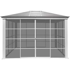 Pavillon Striano 362x298cm En Aluminium Et Acier Galvanisé Avec Moustiquaires - SOJAG -Jardin Abris Magasin pavillon striano 362x298cm en aluminium et acier galvanise avec moustiquaires sojag 4