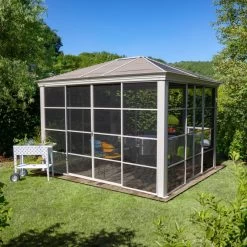 Pavillon Striano 362x298cm En Aluminium Et Acier Galvanisé Avec Moustiquaires - SOJAG -Jardin Abris Magasin pavillon striano 362x298cm en aluminium et acier galvanise avec moustiquaires sojag 5