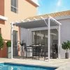 Pergola 100% Aluminium Coloris Blanc 12m² Avec Toile D'ombrage Gris 280gr/m² HABRITA -Jardin Abris Magasin pergola 100 aluminium coloris blanc 12m avec toile d ombrage gris 280grm habrita