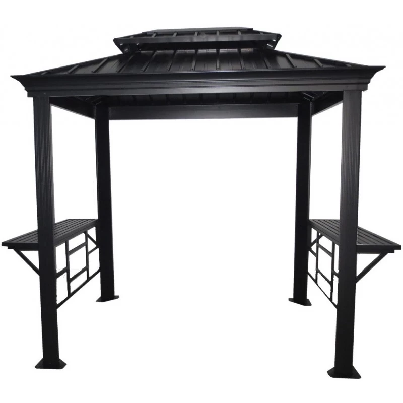 Pergola 2x3m Messina BBQ En Alu Anthracite Et Acier Galvanisé - SOJAG 5 Pergola 2x3m Messina BBQ En Alu Anthracite Et Acier Galvanisé - SOJAG – Image 3
