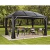 Pergola 3x4m Moreno Alu Anthracite Et Toit En Acier Galvanisé - SOJAG -Jardin Abris Magasin pergola 3x4m moreno alu anthracite et toit en acier galvanise sojag