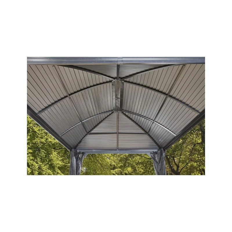 Pergola 3x4m Moreno Alu Anthracite Et Toit En Acier Galvanisé - SOJAG 5 Pergola 3x4m Moreno Alu Anthracite Et Toit En Acier Galvanisé - SOJAG – Image 3