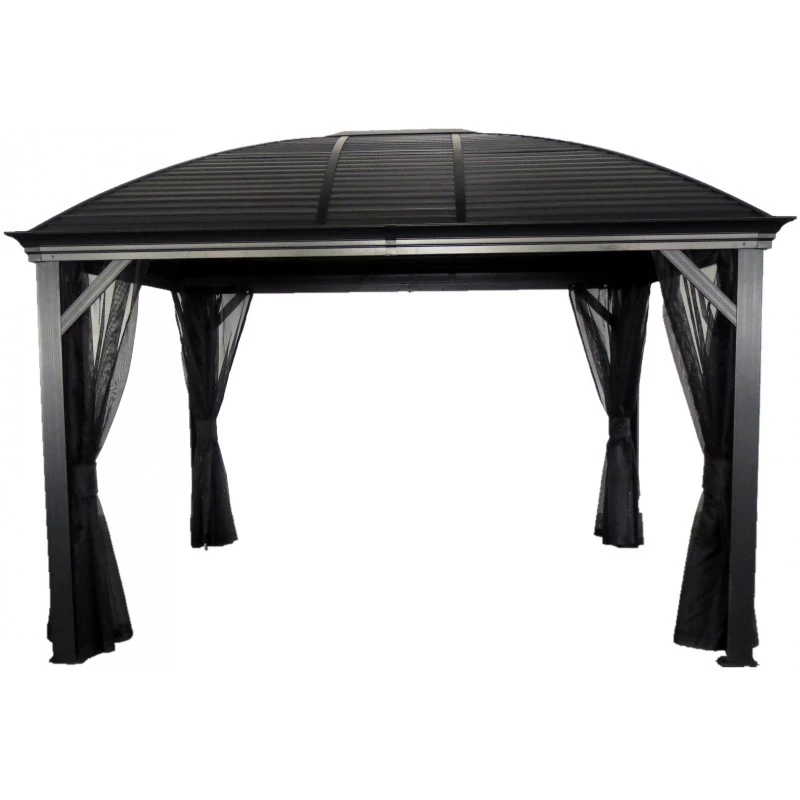 Pergola 3x4m Moreno Alu Anthracite Et Toit En Acier Galvanisé - SOJAG 6 Pergola 3x4m Moreno Alu Anthracite Et Toit En Acier Galvanisé - SOJAG – Image 4