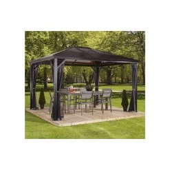 Pergola 3x4m Verona En Alu Anthracite Et Polycarbonate 6mm - SOJAG