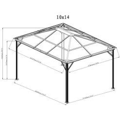 Pergola 3x4m Verona En Alu Anthracite Et Polycarbonate 6mm - SOJAG -Jardin Abris Magasin pergola 3x4m verona en alu anthracite et polycarbonate 6mm sojag 3
