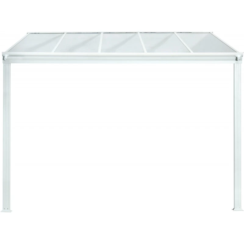 Pergola Adossée 300x300cm En Aluminium Blanc Et Polycarbonate 4mm CIELO - DCB Garden 4 Pergola Adossée 300x300cm En Aluminium Blanc Et Polycarbonate 4mm CIELO - DCB Garden – Image 2