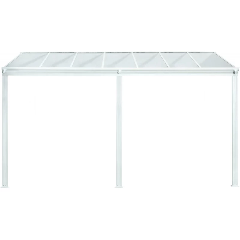 Pergola Adossée 435x300cm En Aluminium Blanc Et Polycarbonate 4mm CIELO - DCB Garden 4 Pergola Adossée 435x300cm En Aluminium Blanc Et Polycarbonate 4mm CIELO - DCB Garden – Image 2