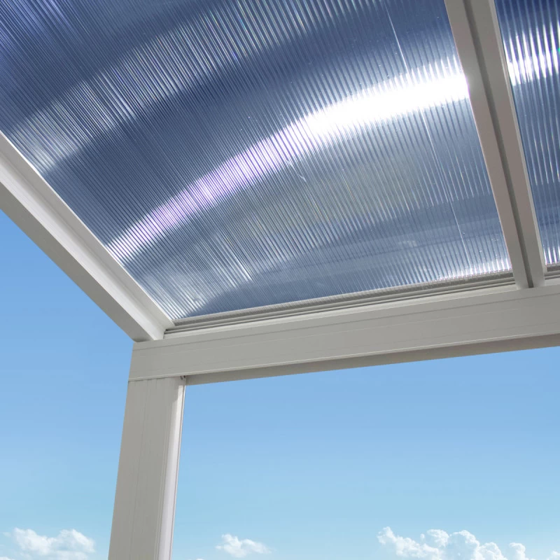 Pergola Adossée 435x300cm En Aluminium Blanc Et Polycarbonate 4mm CIELO - DCB Garden 5 Pergola Adossée 435x300cm En Aluminium Blanc Et Polycarbonate 4mm CIELO - DCB Garden – Image 3