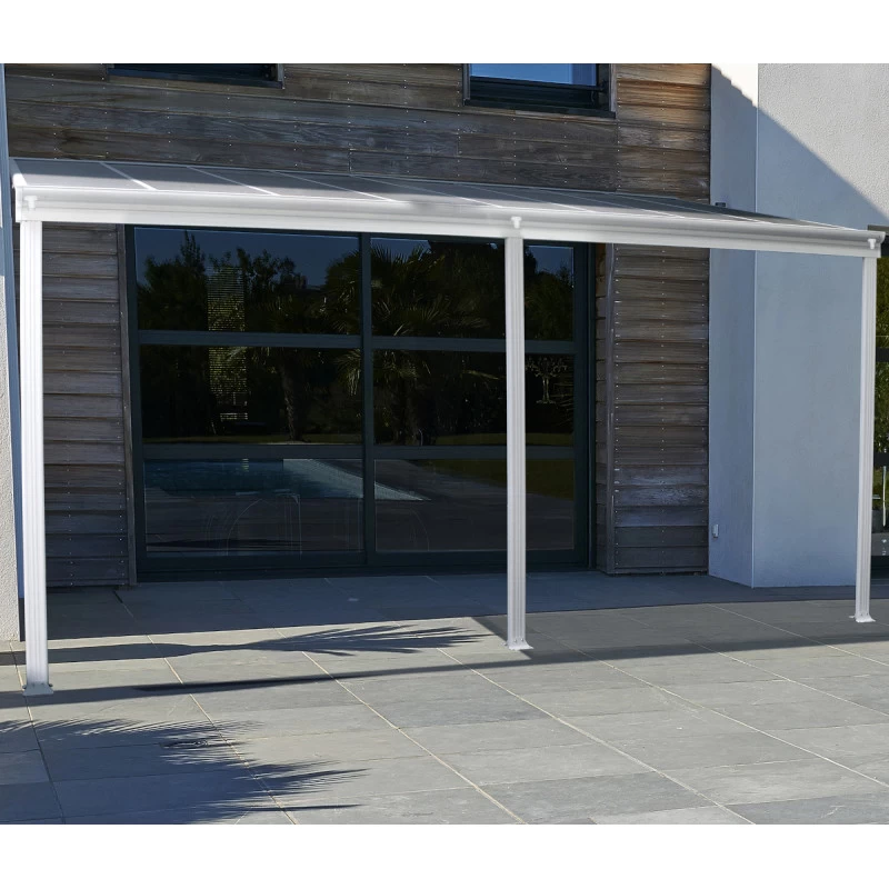 Pergola Adossée 435x300cm En Aluminium Blanc Et Polycarbonate 4mm CIELO - DCB Garden 8 Pergola Adossée 435x300cm En Aluminium Blanc Et Polycarbonate 4mm CIELO - DCB Garden – Image 6