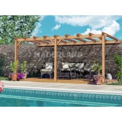 Pergola Adossée En Bois Lamellé-collé 600x400cm Palma – Maderland