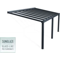 Pergola Adossée Stockholm 350x590cm Aluminium Gris Et Polycarbonate Avec Stores De Toit Rétractables – Palram - Canopia -Jardin Abris Magasin pergola adossee stockholm 350x590cm aluminium gris et polycarbonate avec stores de toit retractables palram 5