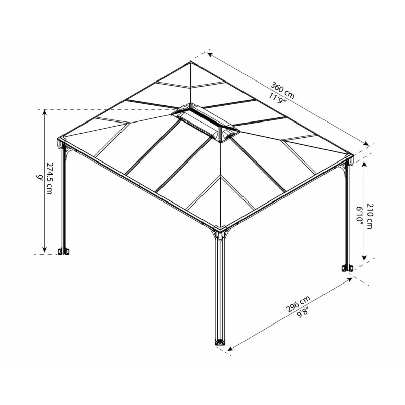 Pergola Aluminium Et Polycarbonate 360x296cm Martinique™ 3600 - Canopia 4 Pergola Aluminium Et Polycarbonate 360x296cm Martinique™ 3600 - Canopia – Image 2