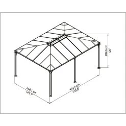 Pergola Aluminium Et Polycarbonate 492x359cm Martinique 5000 Palram - Canopia -Jardin Abris Magasin pergola aluminium et polycarbonate 492x359cm martinique 5000 palram 2