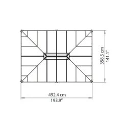 Pergola Aluminium Et Polycarbonate 492x359cm Martinique 5000 Palram - Canopia -Jardin Abris Magasin pergola aluminium et polycarbonate 492x359cm martinique 5000 palram 3