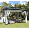 Pergola Autoportante 300x360cm En Aluminium Avec Rideaux Latéraux Et Toile De Toit - OPALE - Couleurs Du Monde -Jardin Abris Magasin pergola autoportante 300x360cm en aluminium avec rideaux lateraux et toile de toit opale couleurs du monde