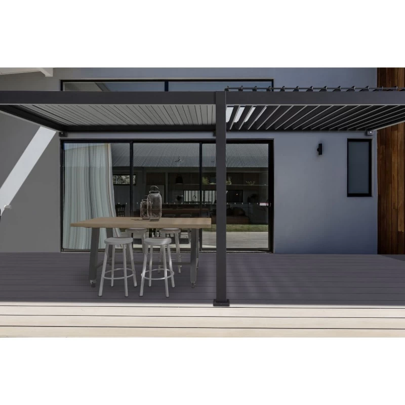 Pergola Bioclimatique Adossée En Alu Anthracite 3,6x6m Ombrea 5 Pergola Bioclimatique Adossée En Alu Anthracite 3,6x6m Ombrea – Image 3