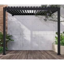 Nouvelles versions 7 Pergola Bioclimatique Adossée En Alu Anthracite 3x3m Ombrea