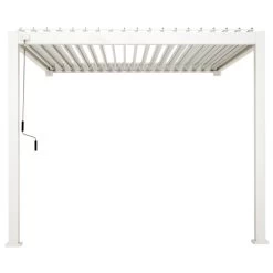 Pergola Bioclimatique Adossée En Alu Blanc 3x3m Ombrea -Jardin Abris Magasin pergola bioclimatique adossee en alu blanc 3x3m ombrea 4