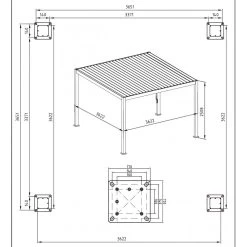Pergola Bioclimatique Autoportante En Alu Anthracite 3.6x3.6m Ombrea -Jardin Abris Magasin pergola bioclimatique autoportante en alu anthracite 36x36m ombrea 5
