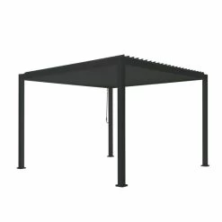 Nouvelles versions -Jardin Abris Magasin pergola bioclimatique autoportante en alu anthracite 3x3m ombrea 1