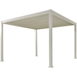 Pergola Bioclimatique Autoportante En Alu Blanc 3x3m Ombrea -Jardin Abris Magasin pergola bioclimatique autoportante en alu blanc 3x3m ombrea 4