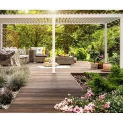 Pergola Bioclimatique Autoportante En Alu Blanc 3x6m Ombrea -Jardin Abris Magasin pergola bioclimatique autoportante en alu blanc 3x6m ombrea 3