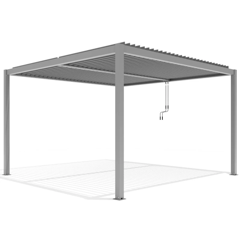 Pergola Bioclimatique Autoportante En Aluminium Gris Clair 4x4m - X-METAL 4 Pergola Bioclimatique Autoportante En Aluminium Gris Clair 4x4m - X-METAL – Image 2