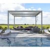 Pergola Bioclimatique Autoportante En Aluminium Gris Clair 4x4m - X-METAL -Jardin Abris Magasin pergola bioclimatique autoportante en aluminium gris clair 4x4m x metal