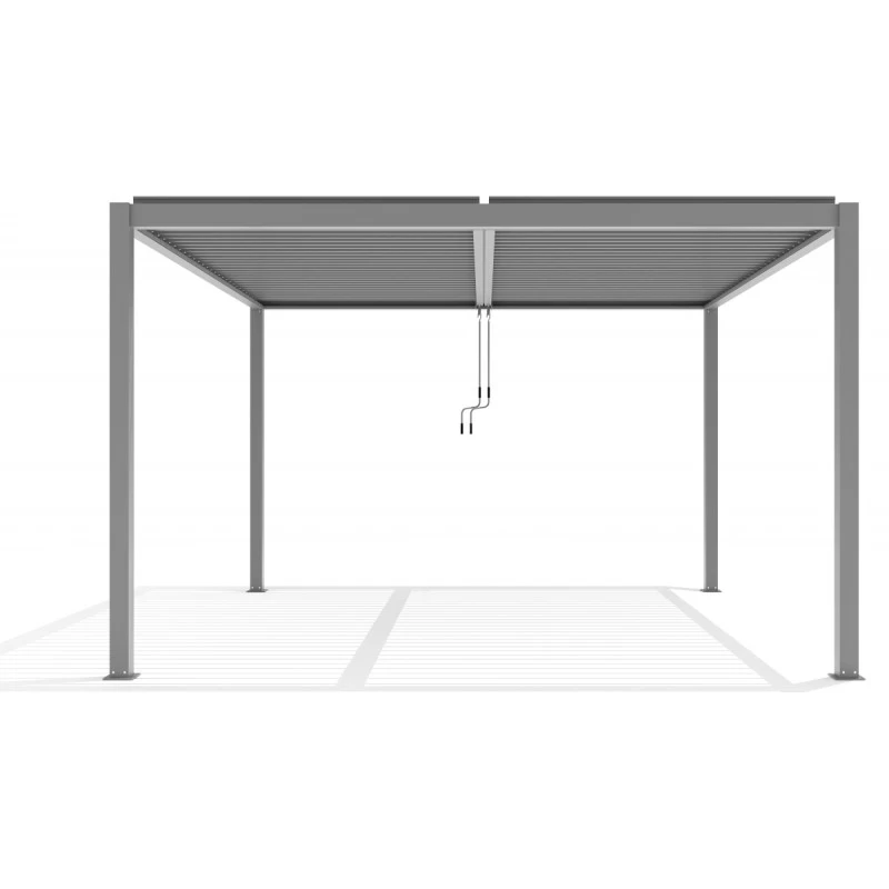 Pergola Bioclimatique Autoportante En Aluminium Gris Clair 4x4m - X-METAL 6 Pergola Bioclimatique Autoportante En Aluminium Gris Clair 4x4m - X-METAL – Image 4