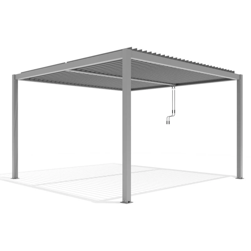 Pergola Bioclimatique Autoportante En Aluminium Gris Clair 4x4m - X-METAL 8 Pergola Bioclimatique Autoportante En Aluminium Gris Clair 4x4m - X-METAL – Image 6