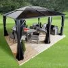 Pergola De Jardin Meridien 365x485cm En Aluminium Anthracite Et Polycarbonate 8mm – SOJAG