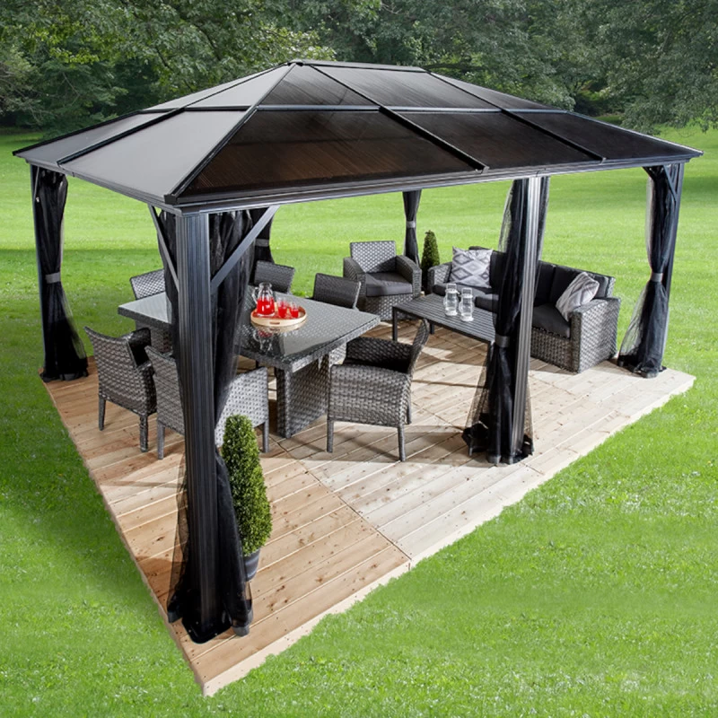 Pergola De Jardin Meridien 365x485cm En Aluminium Anthracite Et Polycarbonate 8mm – SOJAG 3 Pergola De Jardin Meridien 365x485cm En Aluminium Anthracite Et Polycarbonate 8mm – SOJAG