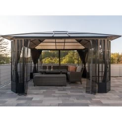 Pergola De Jardin Savino 423x363cm En Aluminium Anthracite Et Polycarbonate 8mm – SOJAG -Jardin Abris Magasin pergola de jardin savino en aluminium anthracite et polycarbonate 8mm sojag 2