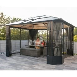Pergola De Jardin Savino 423x363cm En Aluminium Anthracite Et Polycarbonate 8mm – SOJAG -Jardin Abris Magasin pergola de jardin savino en aluminium anthracite et polycarbonate 8mm sojag 4