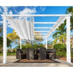 Nouvelles versions 3 Pergola En Aluminium Blanc 350x350cm Florida – PARAGON OUTDOOR