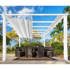 Nouvelles versions 7 Pergola En Aluminium Blanc 350x505cm Florence – PARAGON OUTDOOR