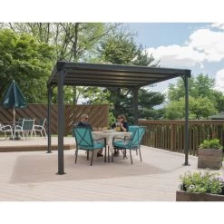 Pergola En Aluminium Et Polycarbonate 309x309cm Milano™ 3000 - Palram - Canopia -Jardin Abris Magasin pergola en aluminium et polycarbonate 309x309cm milano 3000 palram 1
