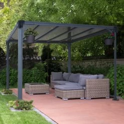Pergola En Aluminium Et Polycarbonate 309x309cm Milano™ 3000 - Palram - Canopia -Jardin Abris Magasin pergola en aluminium et polycarbonate 309x309cm milano 3000 palram 2