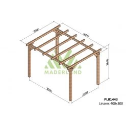 Nouvelles versions -Jardin Abris Magasin pergola en bois lamelle colle 400x300cm linares maderland 1