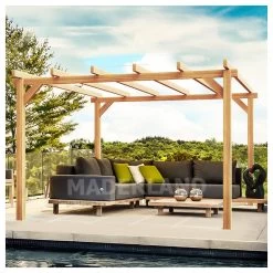 Nouvelles versions 5 Pergola En Bois Lamellé-collé 400x300cm Linares – Maderland
