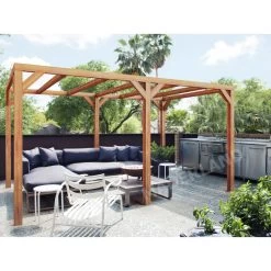 Pergola En Bois Lamellé-collé 500x400cm Fuengirola – Maderland