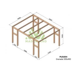 Pergola En Bois Lamellé-collé 500x400cm Granada – Maderland -Jardin Abris Magasin pergola en bois lamelle colle 500x400cm granada maderland 1