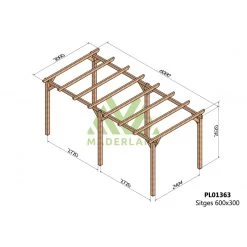 Pergola En Bois Lamellé-collé 600x300cm Sitges – Maderland 5 Pergola En Bois Lamellé-collé 600x300cm Sitges – Maderland -Jardin Abris Magasin pergola en bois lamelle colle 600x300cm sitges maderland 1