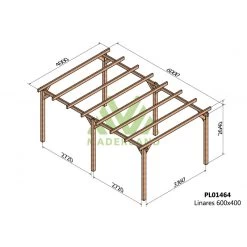 Pergola En Bois Lamellé-collé 600x400cm Linares – Maderland -Jardin Abris Magasin pergola en bois lamelle colle 600x400cm linares maderland 1