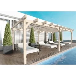 Pergola En Bois Lamellé-collé 600x400cm Marsella – Maderland