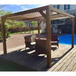 Pergola THERMAUVENT 10,67m² Toit Avec Ventelles Mobiles HABRITA 13 Pergola THERMAUVENT 10,67m² Toit Avec Ventelles Mobiles HABRITA -Jardin Abris Magasin pergola thermauvent 1067m en bois avec vantelles sur le toit habrita 5