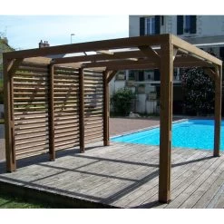 Nouvelles versions 17 Pergola THERMAUVENT 10,67m² Paroi Avec Ventelles Mobiles HABRITA