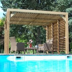 Pergola THERMAUVENT 10,67m² Toiture Et Paroi Avec Ventelles HABRITA